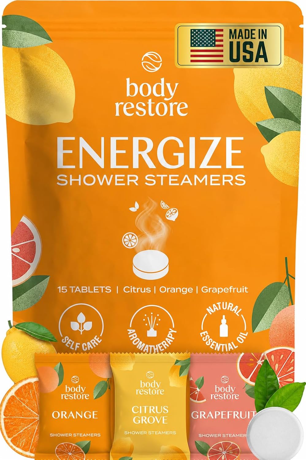 Body Restore Shower Steamers Aromatherapy 6 Pack – Fathers Day Gift for Dad, Birthday Gifts for Women & Men, Spa Stress Relief & Relaxation Self Care Gifts – Premium Clarity Essential Oil Tablets