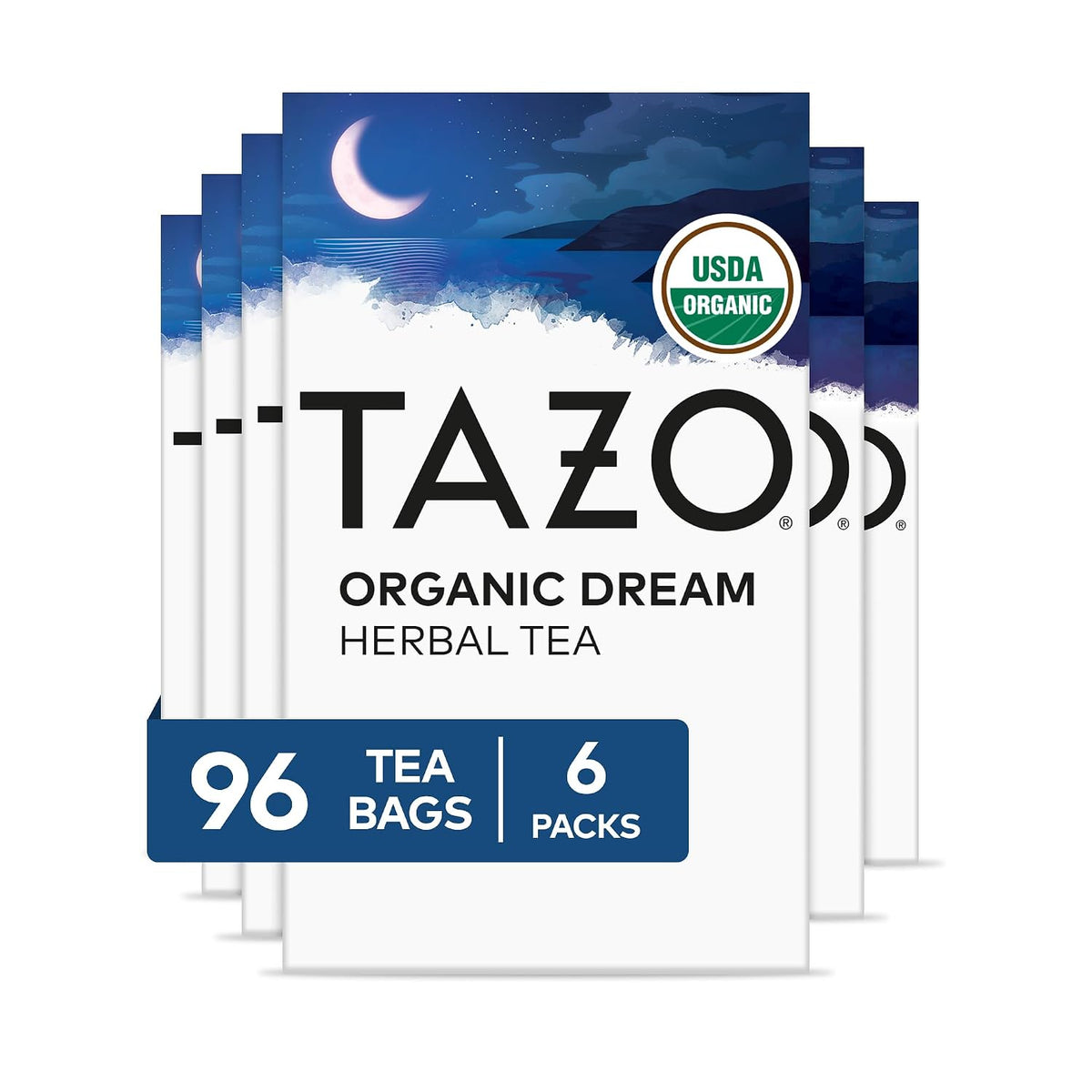 TAZO Organic DREAM Herbal Tea Bags, 96 Total Tea Bags (16ct - Pack of 6)