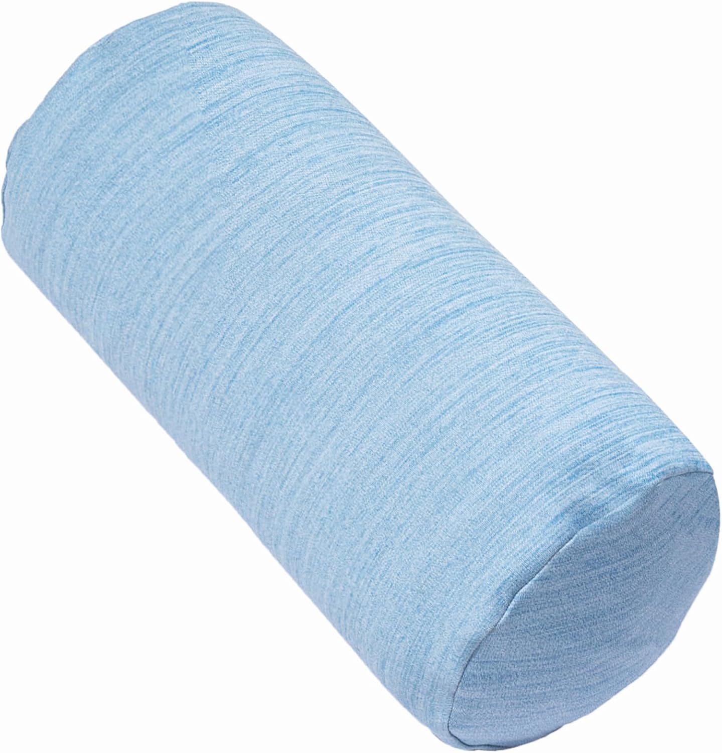 1 MIDDLE ONE Round Cylinder Bolster Pillow with Removable Velvet Cover, Tube Roll Cervical Pillow for Head, Neck, Back and Legs Support, 13"x 6", Blue