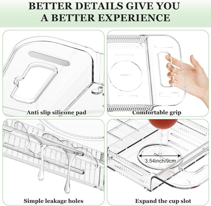 Expandable Drain Bath Caddy Tray for Tub, YOCOMEY Multifunctional Acrylic Bathtub Tray Bathroom Organizer, Simple Bathtub Table Trays Storage Rack for Candle Towel Book Wine Phone Shower(Clear)