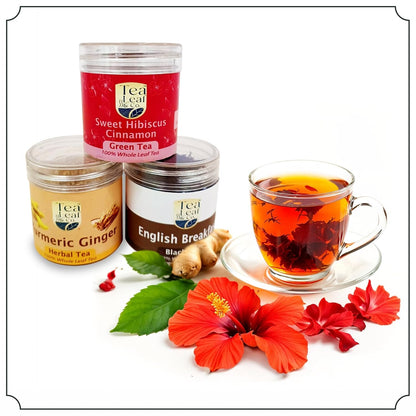 Tea Gift Box Set Combo, 3 Refreshing Flavors, 100g (3.5oz), 50 Tea Bags