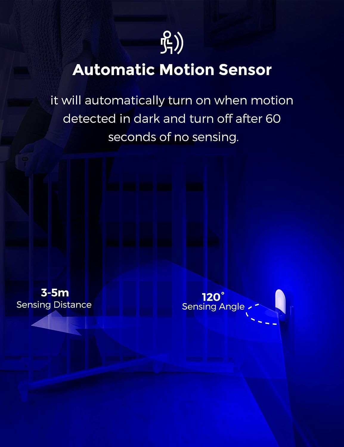 L LOHAS LED Amber Night Light, 2 Pack, Night Lights Plug into Wall Motion Sensor, 0.6W 2000K, LED Nightlights, 30/60LM Adjustable Brightness, Automatic Low Blue Nightlight for Kids, Bathroom, Hallway