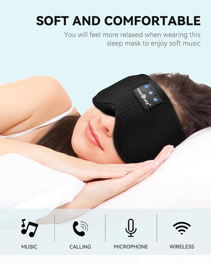 MUSICOZY Sleep Headphones Bluetooth 5.4 Headband Sleeping Eye Mask for Mom Women Men Wireless Music Earbuds Earphones for Side Sleepers Built-in HD Speakers Cool Gadgets Unique Gifts
