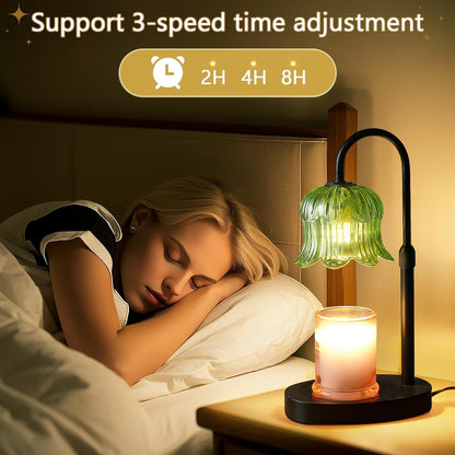 CRMILL Candle Warmer Lamp Electric Timer - Candles Warming Light Height Adjustable Dimmable Warmers Flower Lamps No Flame Heat Warm Melt Wax Jar Modern Home Decor Table Lights for Home Living Bedroom
