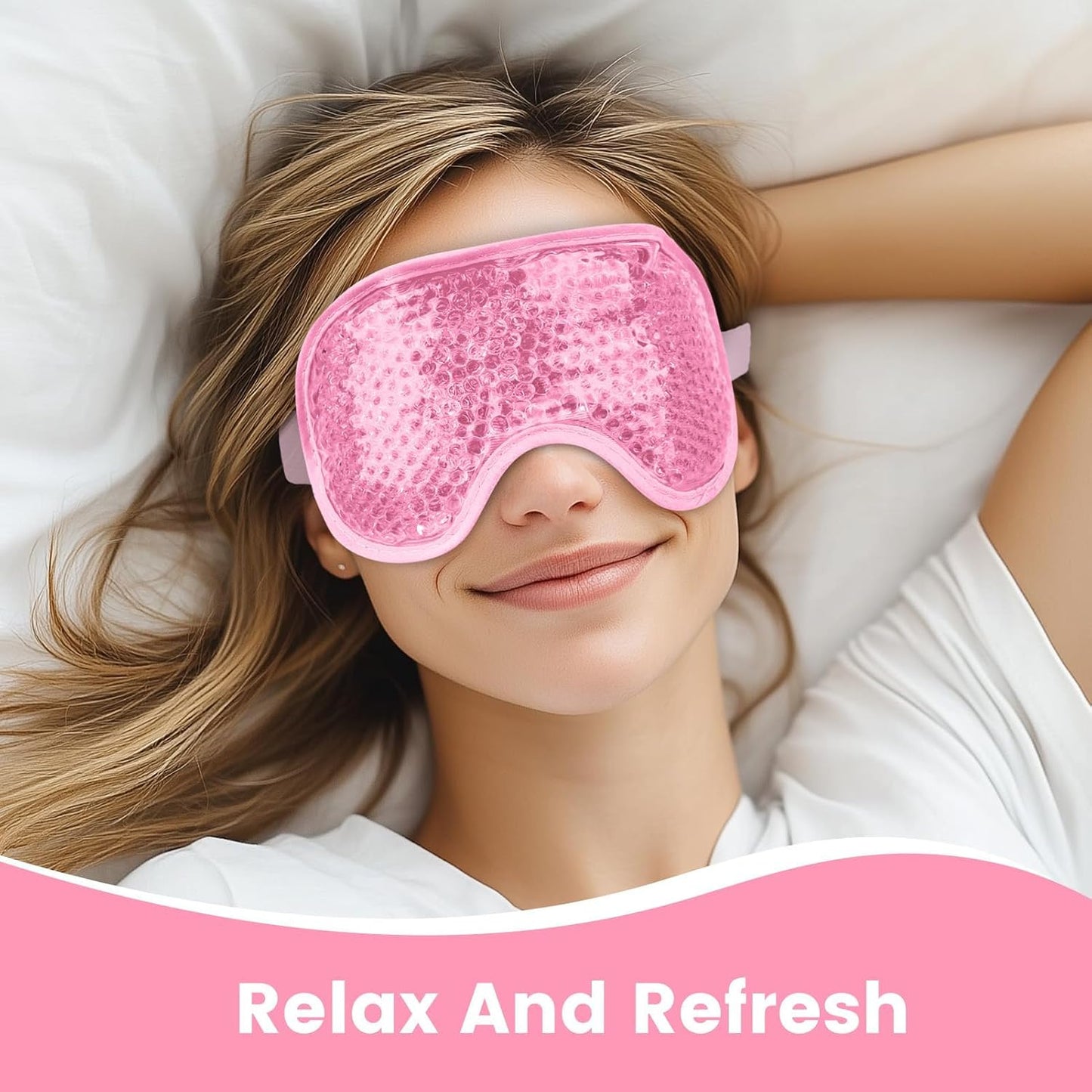 NEWGO Cooling Eye Mask for Puffy Eyes, Cold Eye Mask Eye Ice Pack for After Eyes Surgery, Tension Stress Relief, Itchy Eyes, Headaches, Dark Circles - Blue
