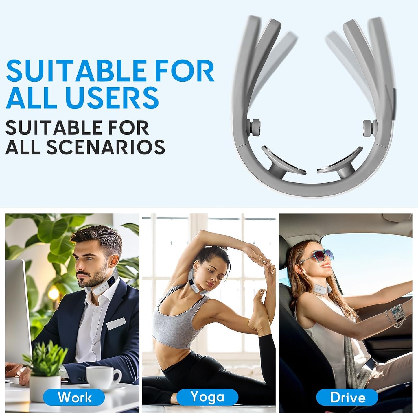 Neck Massager for Pain Relief Deep Tissue,Portable Neck Massager with Heat for Women Men