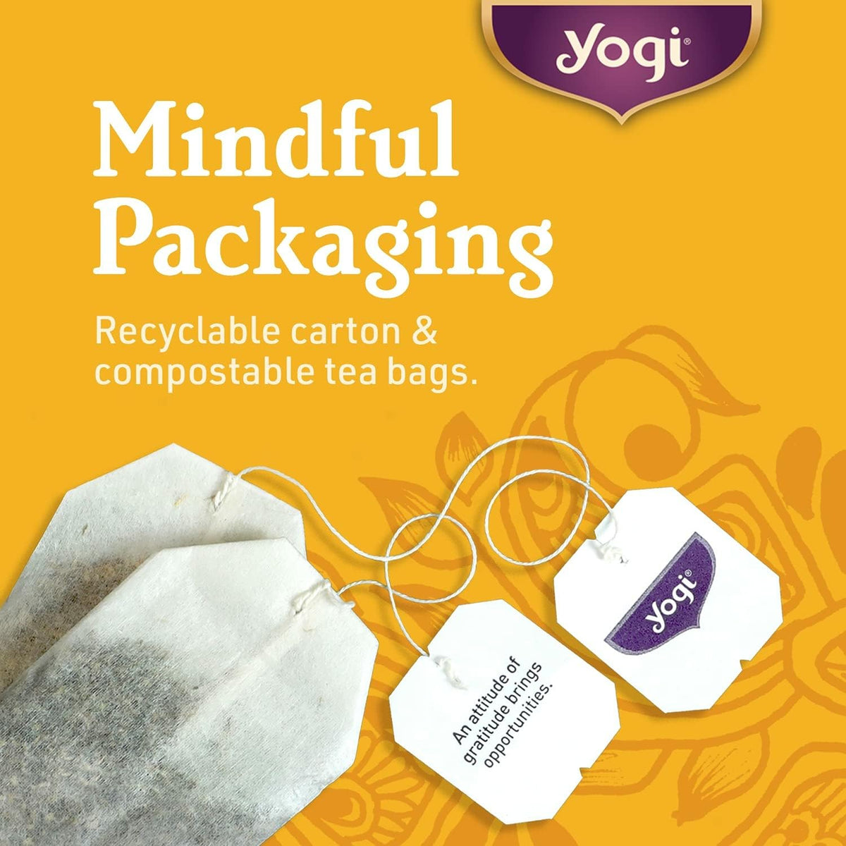 Yogi Bright Peach Positive Energy Tea, 16 Tea Bags (4 Pack)