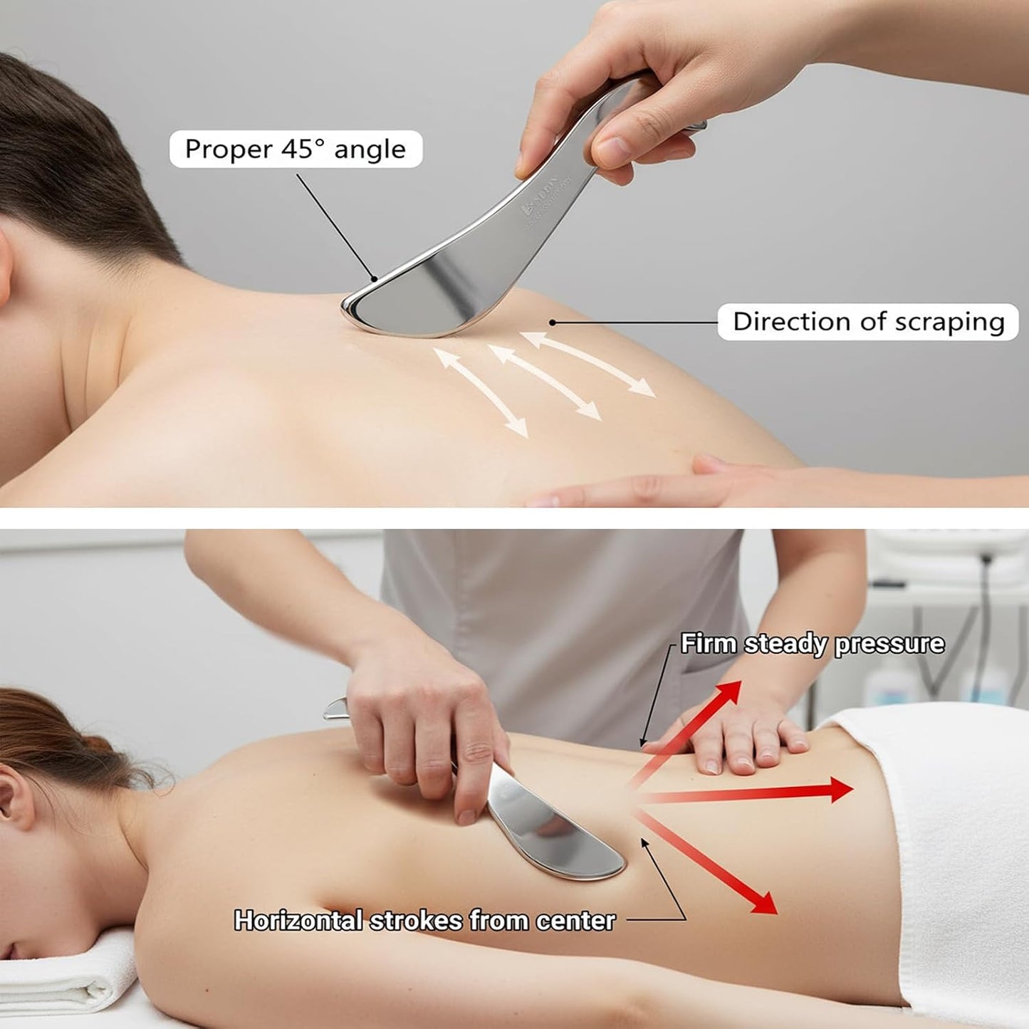BYYDDIY-Non-Magnetic 304 Stainless Steel Gua Sha Muscle Scraper Tool for Scar Tissue,Muscle Scraping Tool for Massage Scraper,IASTM Tools for Physical Therapy, Soft Tissue Massage