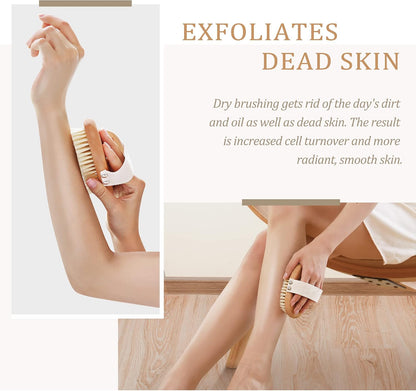 SURDOCA Dry Brush, Body Exfoliating Scrubber, Bath Shower Brushes for Improve Circulation, Cellulite and Lymphatic Remover