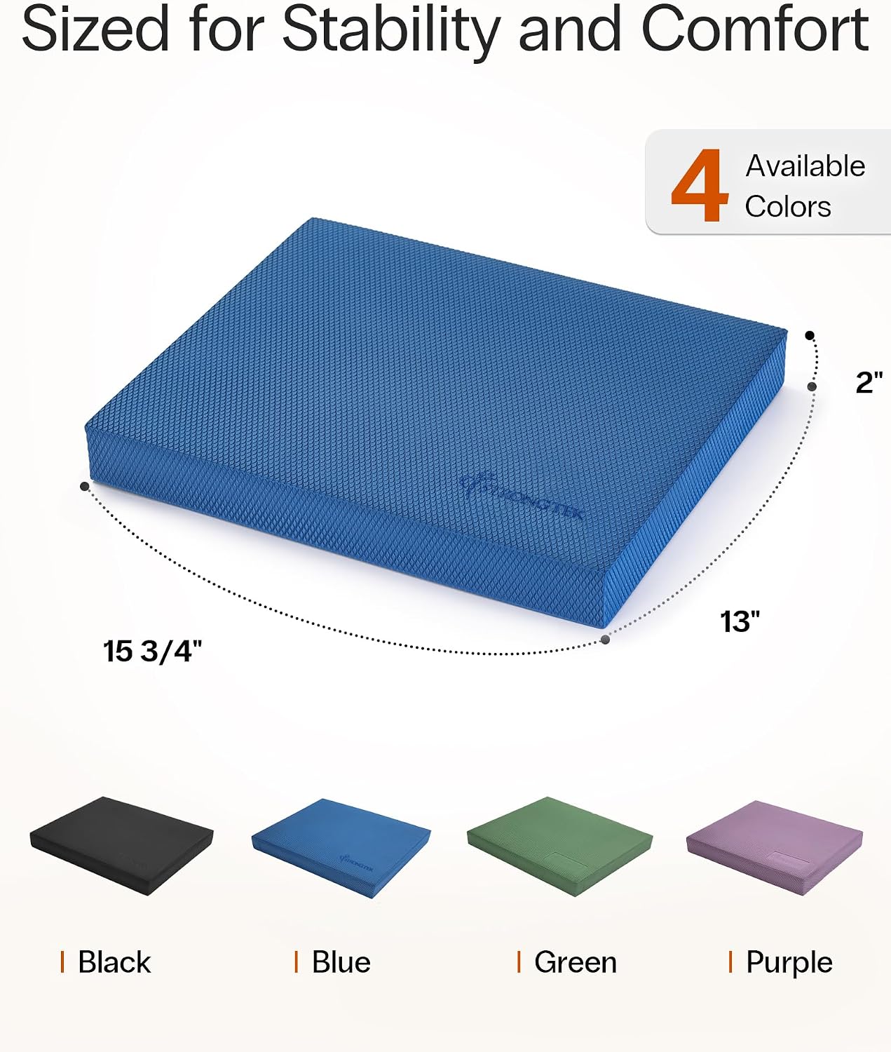 StrongTek Professional Foam Exercise Balance Pad - 15.8" x 13" x 2", High-Density TPE Foam Knee Pad, Non-Slip & Water-Resistant, for Balance Training, Physical Therapy, Yoga, and More