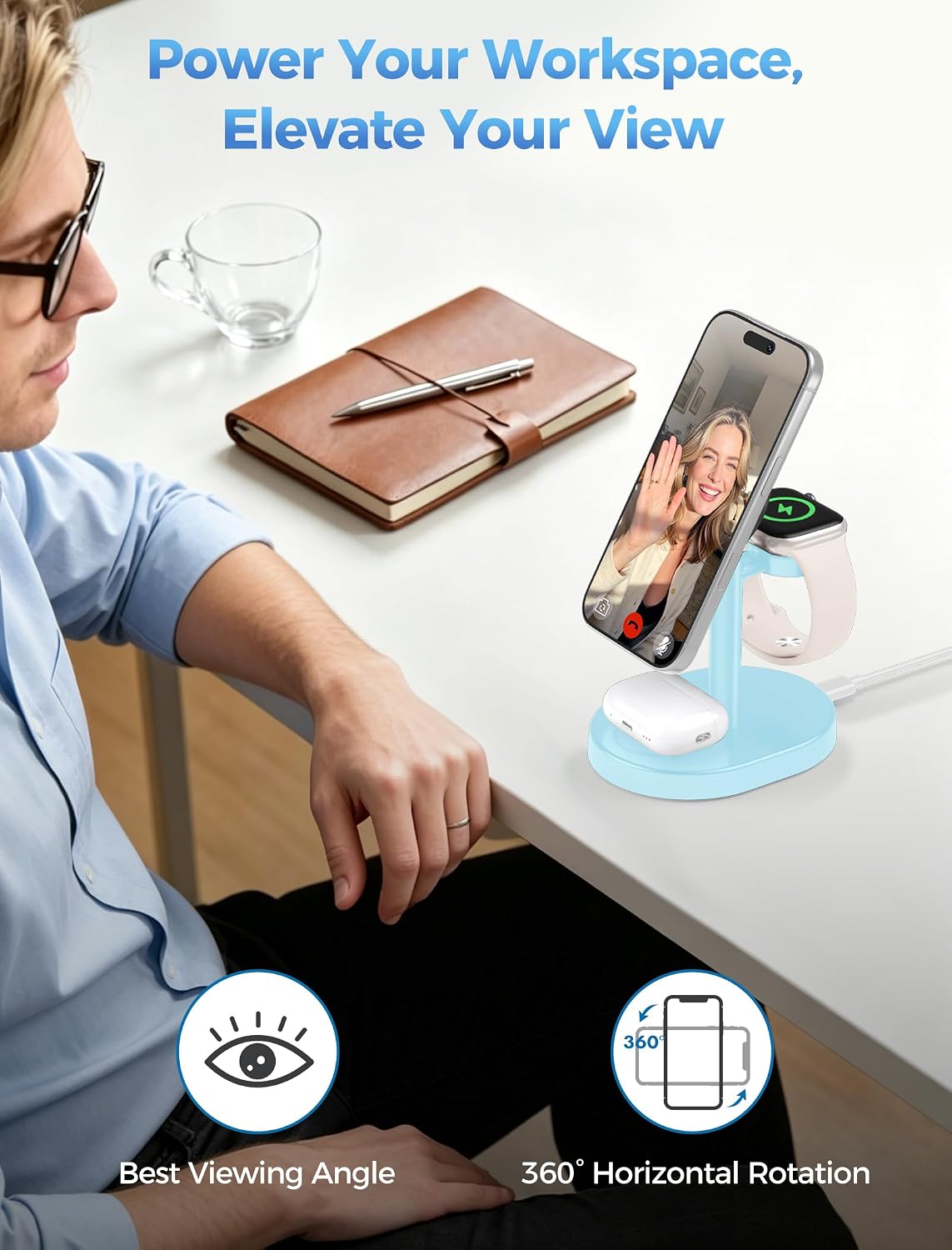 Mag-Safe Charger 3 in 1 Charging Station for iPhone Apple Watch AirPods