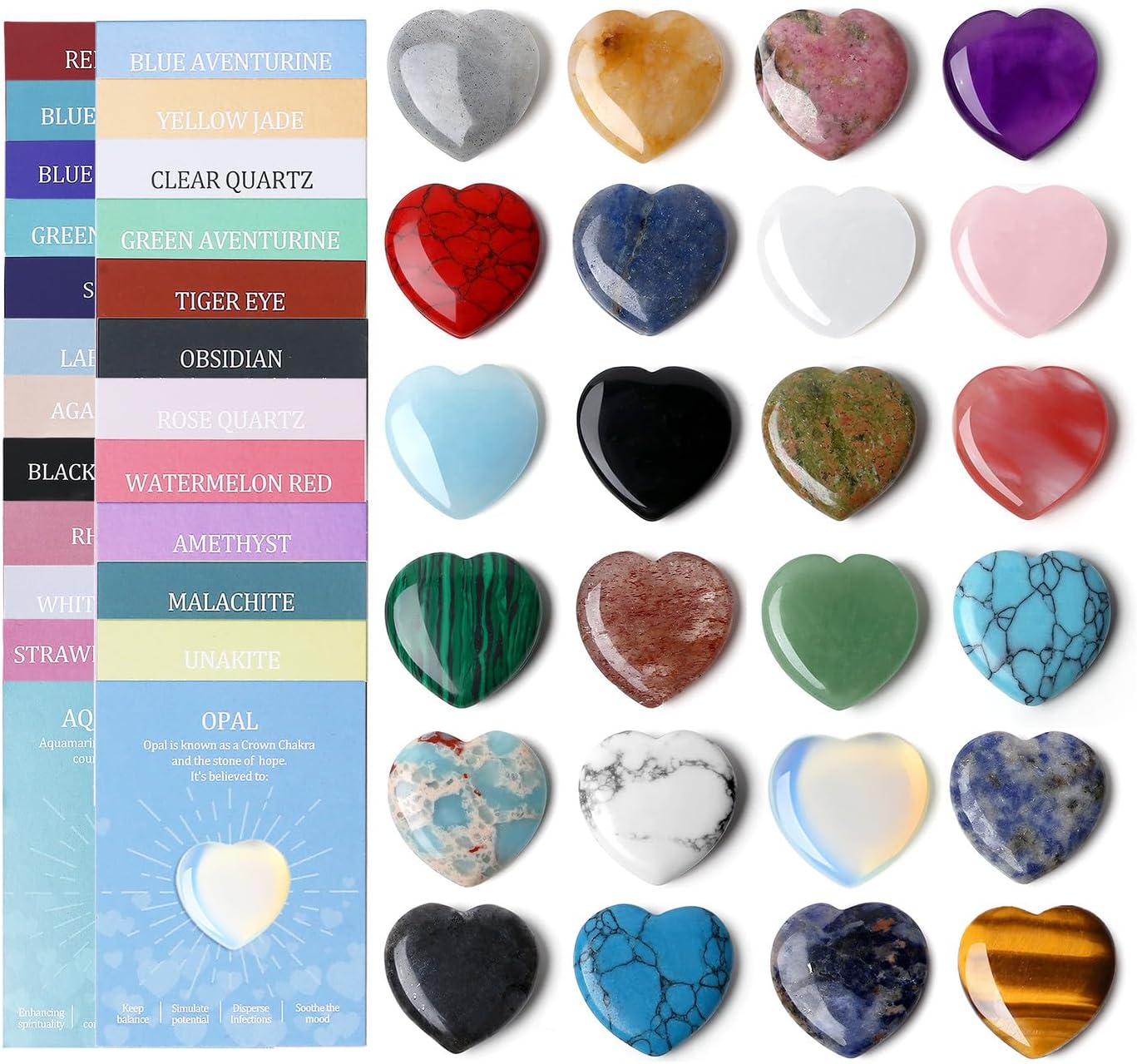 DUQGUHO Worry Stones for Anxiety, Meditation Reiki Relax Thumb Worry Stones, Crystals and Healing Stones Bulk 12PCS, Stress Relief Gifts for Women