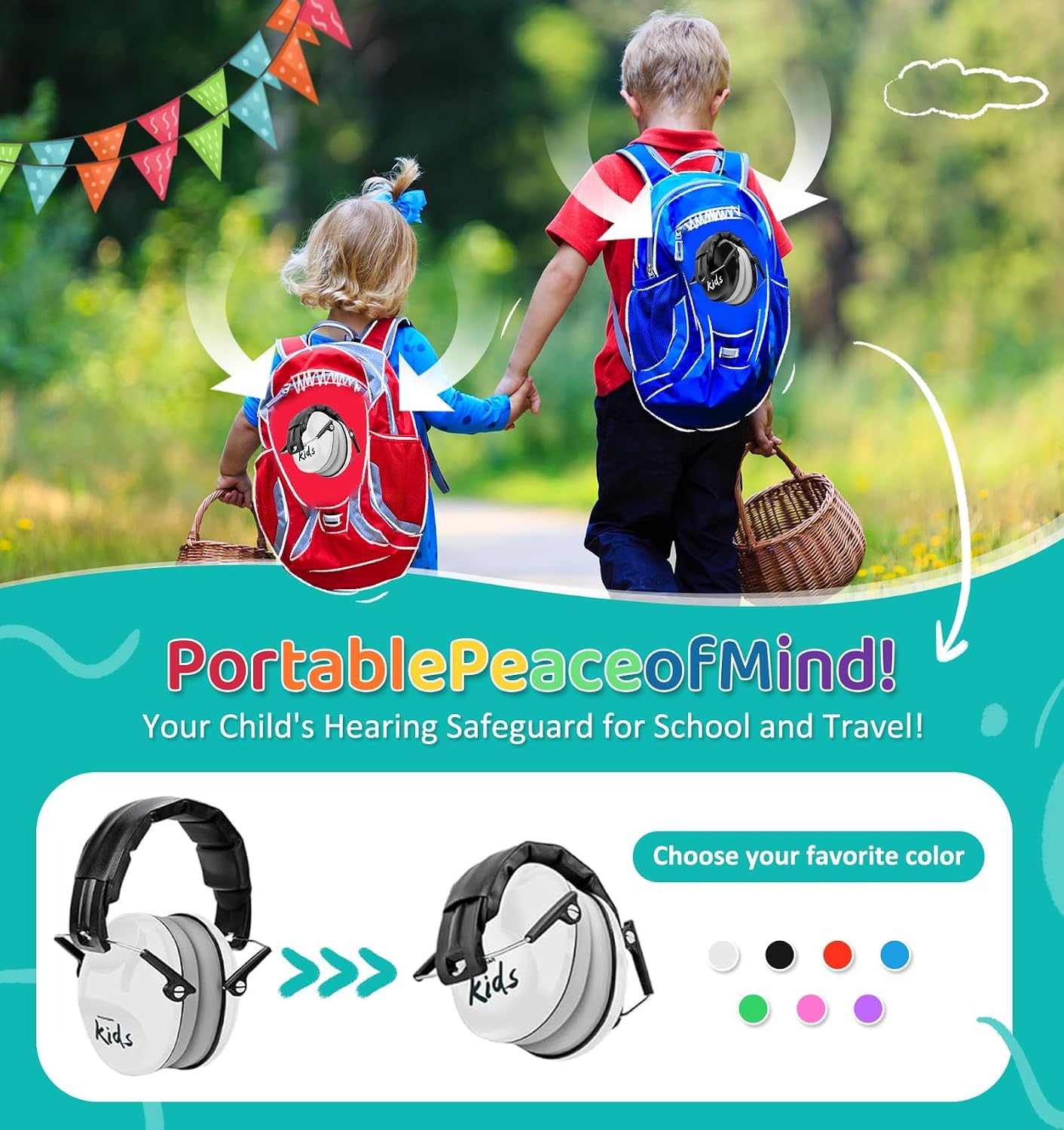 PROHEAR 032 Kids Ear Protection – Ear Muffs for Noise Reduction, 25NRR Noise Cancelling Headphones for Kids,Toddlers, Autism, Sensory Use, Hearing Protection – Orange