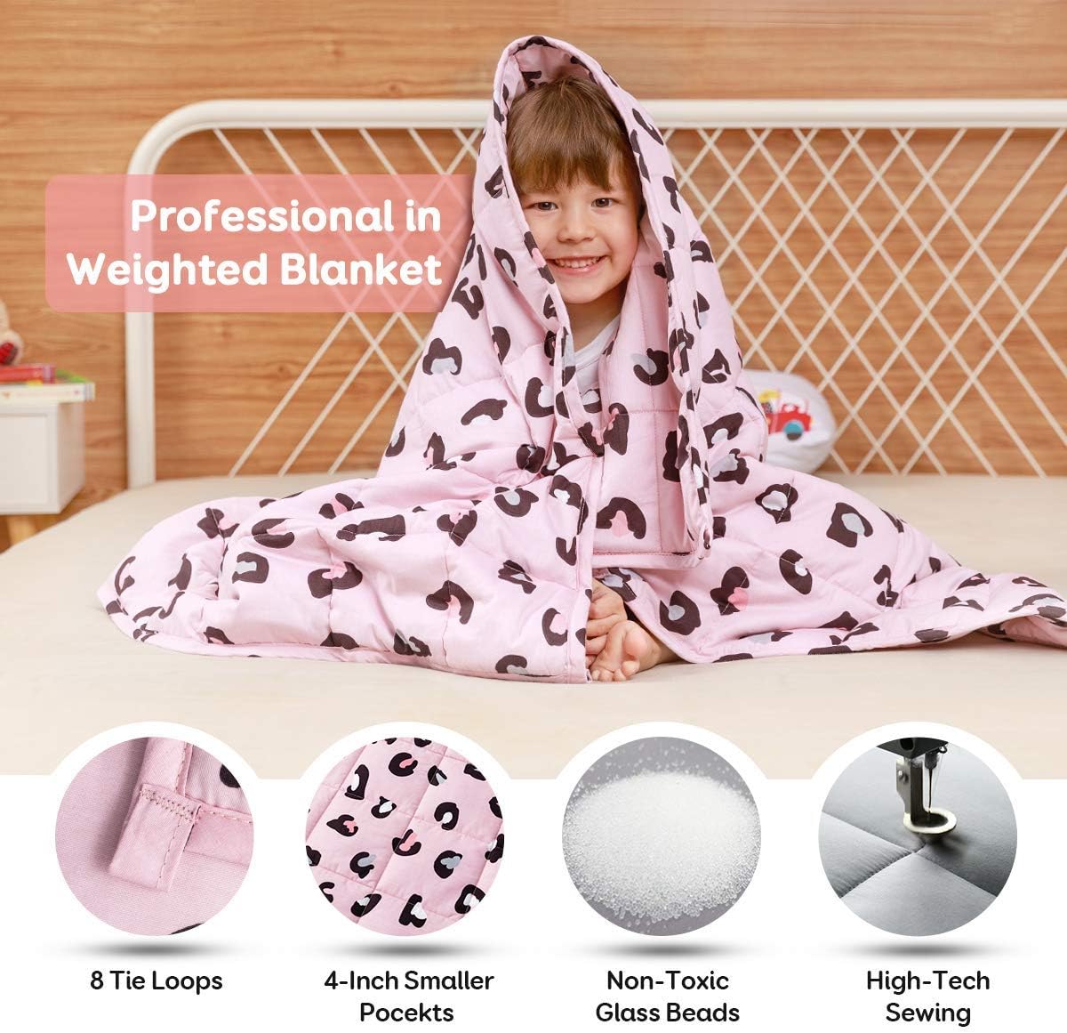 Sivio Weighted Lap Pad 2lbs, Cotton Weighted Blanket Sensory Weighted Lap Blanket Indoor Outdoor, 19 x 21 Inch, Blue Dinosaur