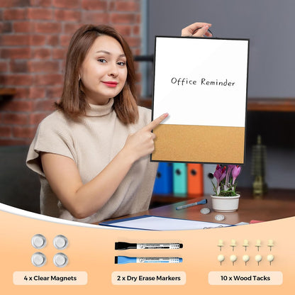 Weekly Planner Whiteboard 16"x12" with Handle | Magnetic Dry Erase Weekly Calendar with Aluminum Frame, Portable Hanging Board for Wall, Door, Desktop, 2 Markers & Magnets