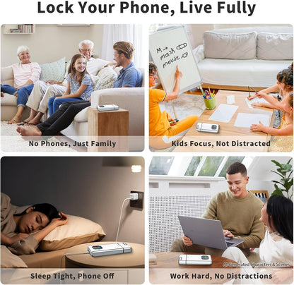 iDiskk Silver Metal Timed Phone Lock Box, Self-Control Timer Locker