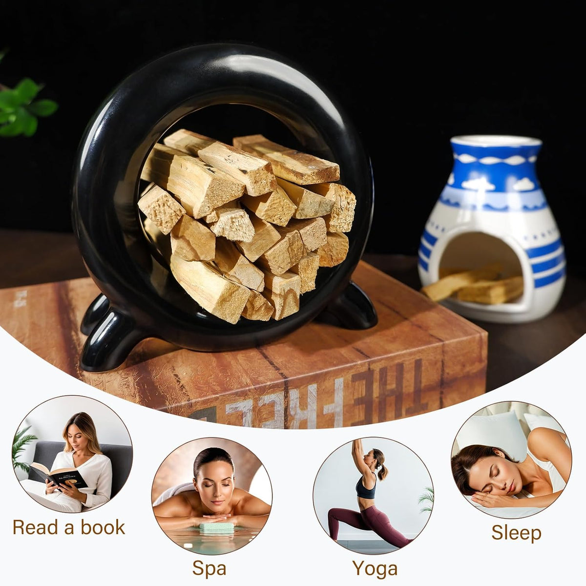 Wooden Palo Santo Holder-Incense Storage Ideal for Palo Santo Sticks& Sage