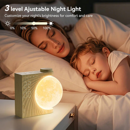 Sunrise Alarm Clocks for Heavy Sleepers,Night Lamp Clocks for Bedrooms with Moon Light,10 Light Effects,30/60/90 Timer,10 Sleep Nature Sounds,15 Ringtones,12 Volume Control with Snooze Function