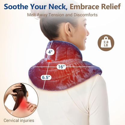 Comfytemp Neck Shoulder Heating Pad Microwavable for Pain Relief, FSA Eligible HSA, Weighted Heated Neck Wrap Warmer, Microwave Moist Heating Pad Warm Compress Women Gift, Fathers Day Dad Gift for Men