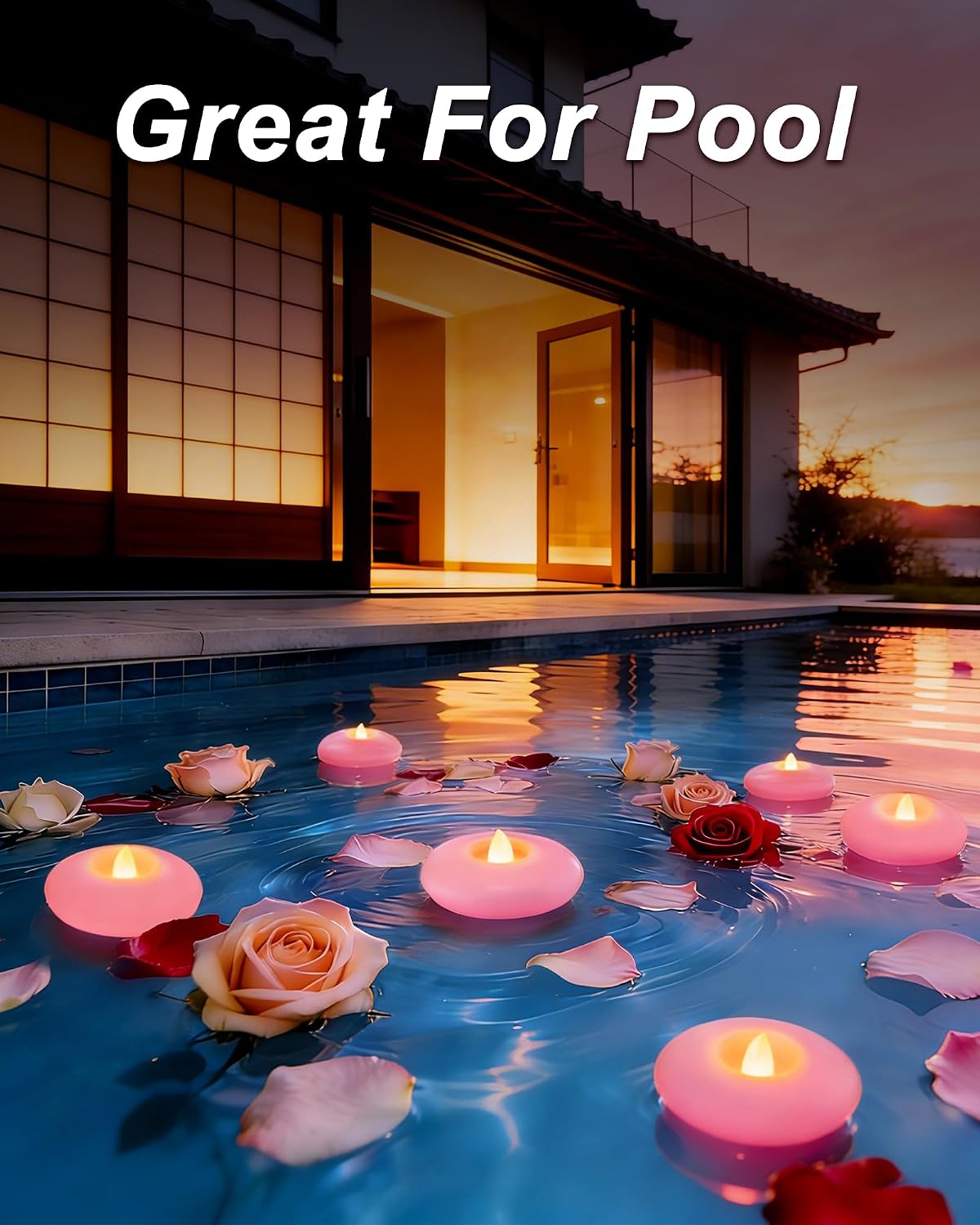 Homemory 24 Pack 3” Flameless Led Floating Candles, 200 Hour White Battery Operate Waterproof Tealights for Cylinder Vases, Centerpieces at Wedding Decor, Party, Pool