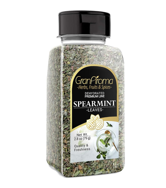 GranAroma Dried Spearmint Leaves, 2.8 oz, Refreshing & Aromatic, Drinks & Teas, Crisp Herb