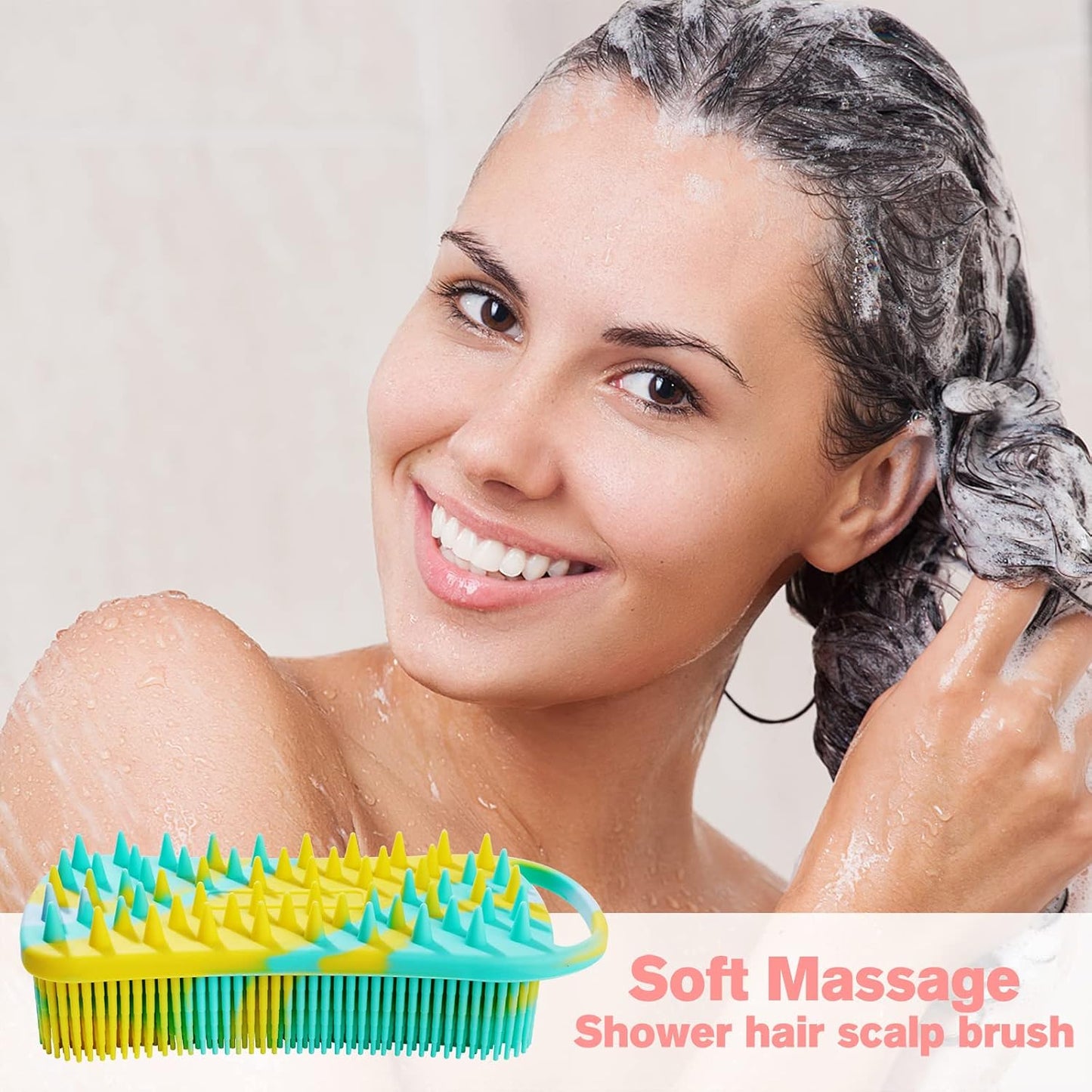 2PCS Silicone Body Scrubber, Loofah for Women, Gentle Exfoliating Shower Cleaner Bath Brush, Rubber Body Wash Deep Cleaning & Exfoliator & Massage, Travel-Friendly for Bathroom