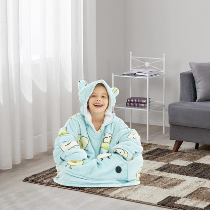 THREE POODLE Wearable Blanket Hoodie for Women, Oversized Sherpa Sweatshirt Blanket for Adults Men, Cozy Hooded Blankets, Gifts for Teen Girls Women Mom Sister