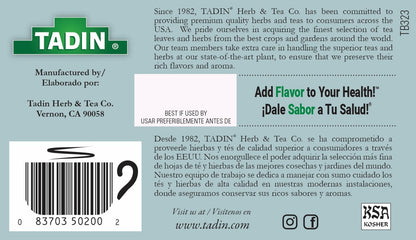 Tadin Spearmint Tea, Herbal Tea, Caffeine Free, Best Hot or Iced, 24 Tea Bags Per Box, Pack of 6
