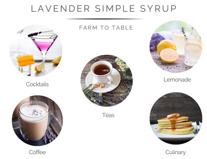 Lavender Lane Blueberry Lavender Simple Syrup, 9 oz - USA Lavender Farm, For Cocktails, Lemonade, Tea, Desserts, Mocktails