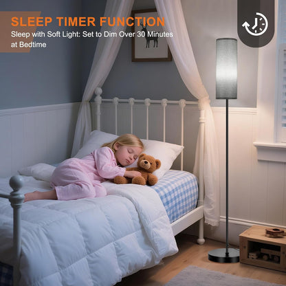 FRIDEKO HOME Floor Lamp, 9W 800LM Color Changing Smart Bulb, Beige Shade