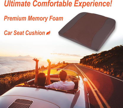 Lofty Aim Car Seat Cushion, Comfort Memory Foam Car Cushions for Driving - Sciatica & Lower Back Pain Relief, Driver Seat Pillow for Auto, Office Chair, Wheelchair - Black