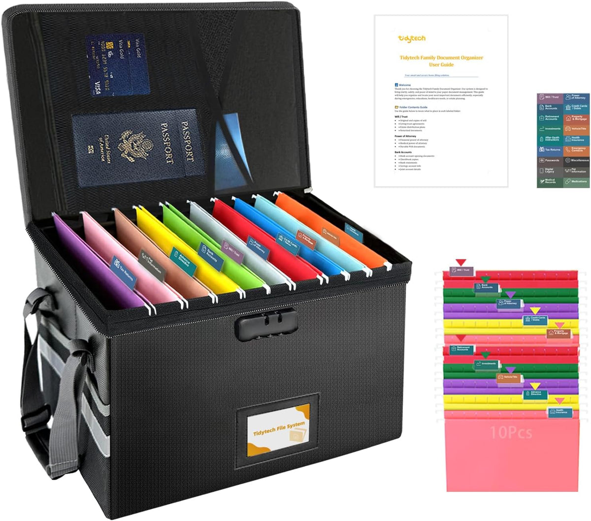 Deluxe Next of Kin Box Organizer with Labels,Estate Planning Organizer Kit