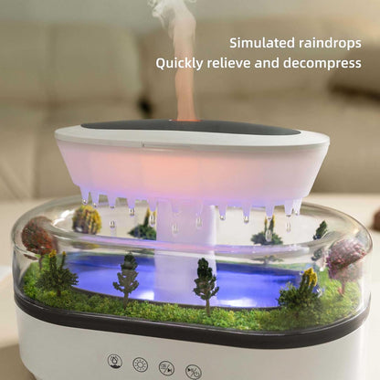 Raindrop 250ML Essential Oil Diffuser Aromatherapy Humidifier - Large Opening Tank, Natural White Noise, Colorful Lights, Fine Atomization, Quiet Operation for Bedroom/Living Room/Office