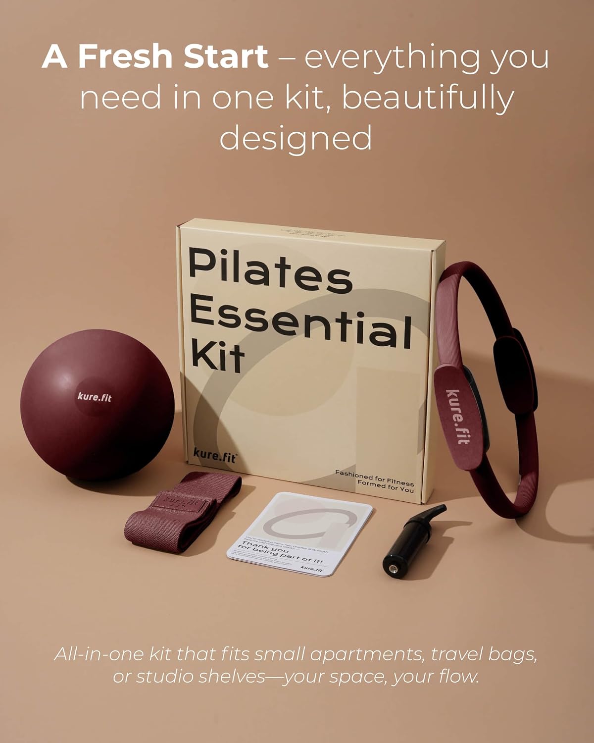 Pilates Kit for Women – Home Pilates Equipment Set with Ring, Ball & Resistance Bands | Pilates Starter Kit with Accessories in Gift Box