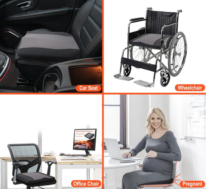 Lofty Aim Car Seat Cushion, Comfort Memory Foam Car Cushions for Driving - Sciatica & Lower Back Pain Relief, Driver Seat Pillow for Auto, Office Chair, Wheelchair - Black