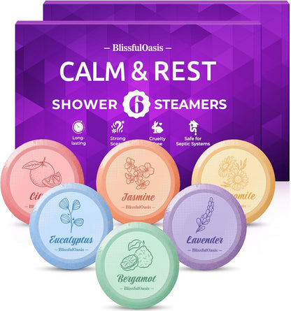 Shower Steamers 6 Packs, Shower Bath Bombs with Natural Fragrance