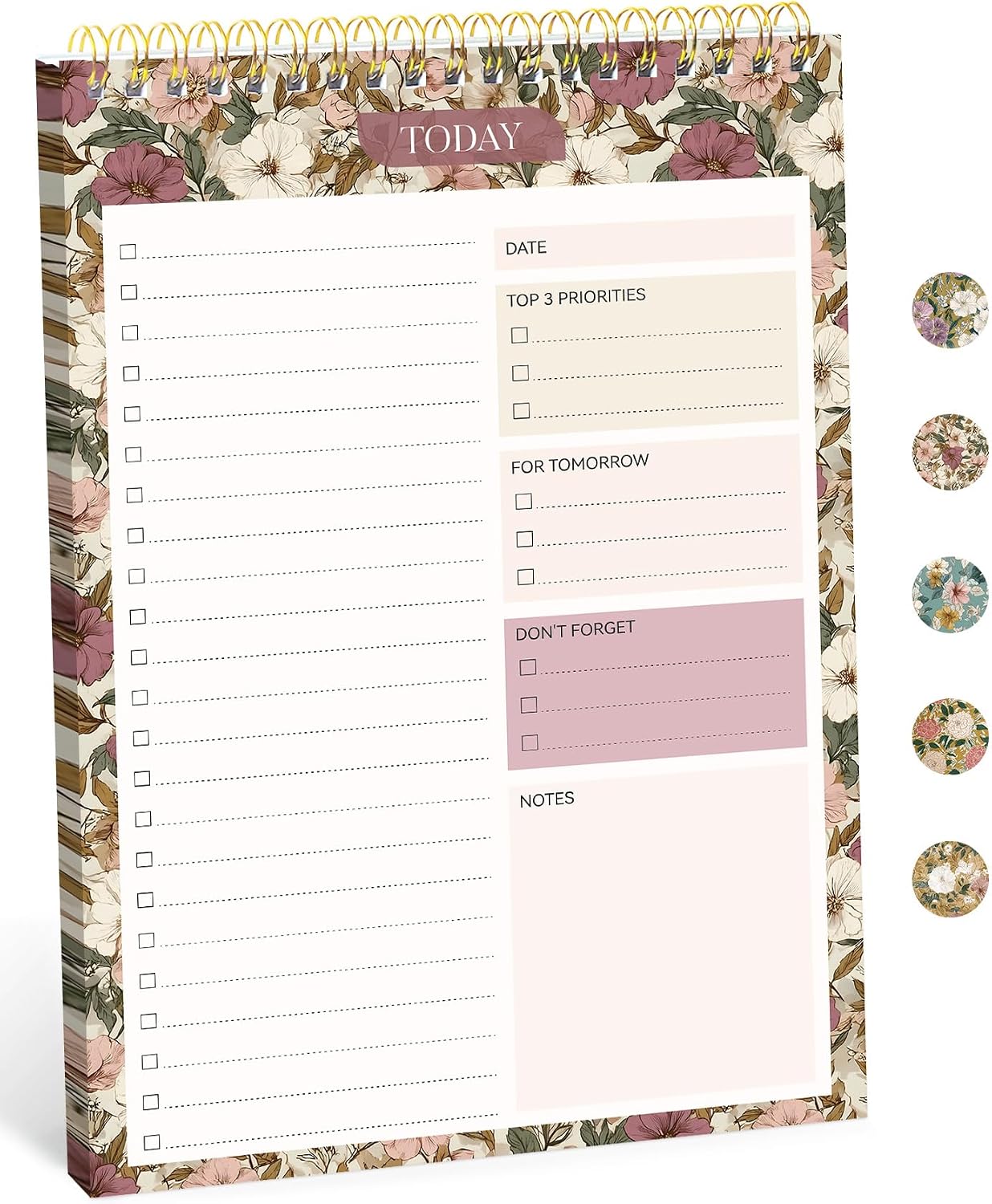 Taja To Do List Notepad - To Do List Notebook for Work with 52 Sheets, 9.8" x 6.5", Undated Daily Planner Perfect for Daily Tasks and Goal Setting, Notepad Suitable for Office, Home & School - Violet Dream