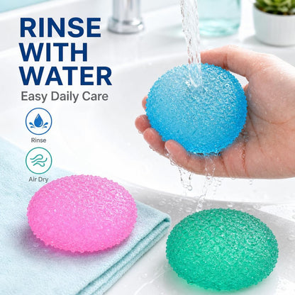 Squishy Textured Stress Balls 3pcs, Soft Memory Gel Squeeze Balls Fidget Toys for Kids/Adults Hand Exercises, Party Favors Anxiety Relief Squeeze Ball