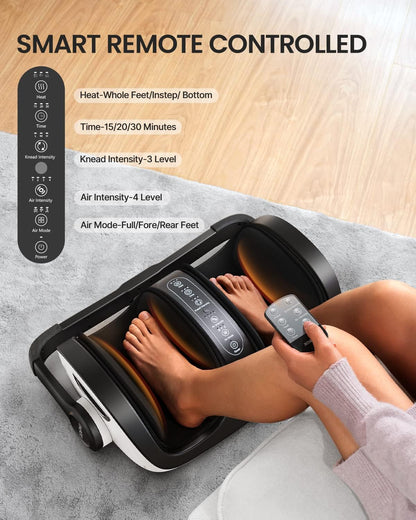 RENPHO 4-in-1 Shiatsu Foot Massager with Heat, Deep Kneading Massage for Plantar Fasciitis Relief, Foot and Calf Massager, FSA Eligible Items Only List, Birthday Day Gifts for Women Wife Men, Size 14
