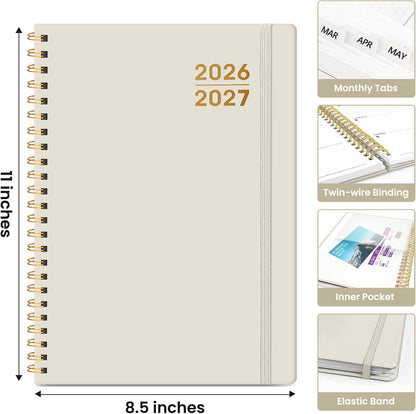Planner 2026-2027 for Women & Men, Academic Monthly and Weekly Calendar Planner, Jul 2026 - Jun 2027, A5 (6.3" x 8.5"), Teacher Student Planning Book with Tabs, Ideal for Office School Supplies - Pink