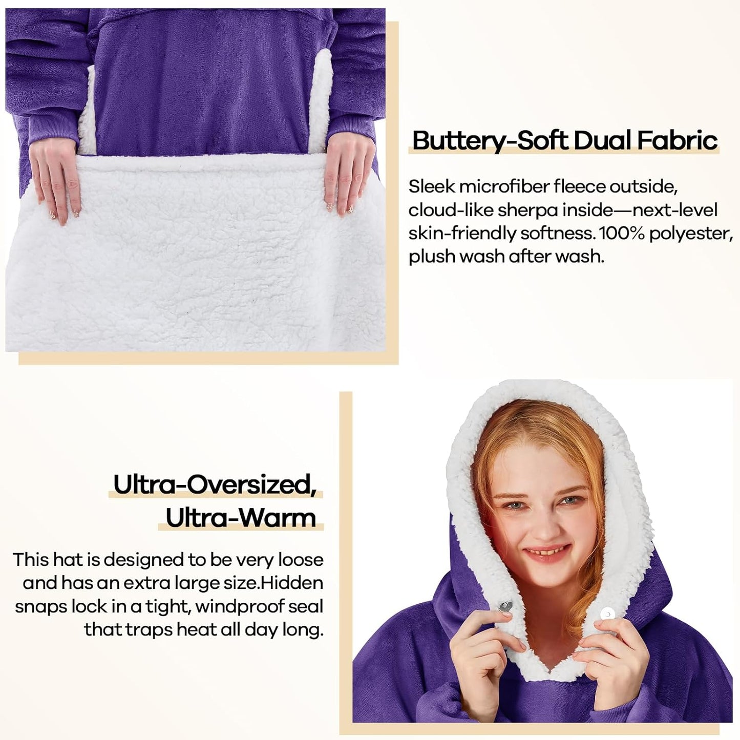 yescool Wearable Blanket Hoodie as Christmas Birthday Gifts for Women Mom - Colors B