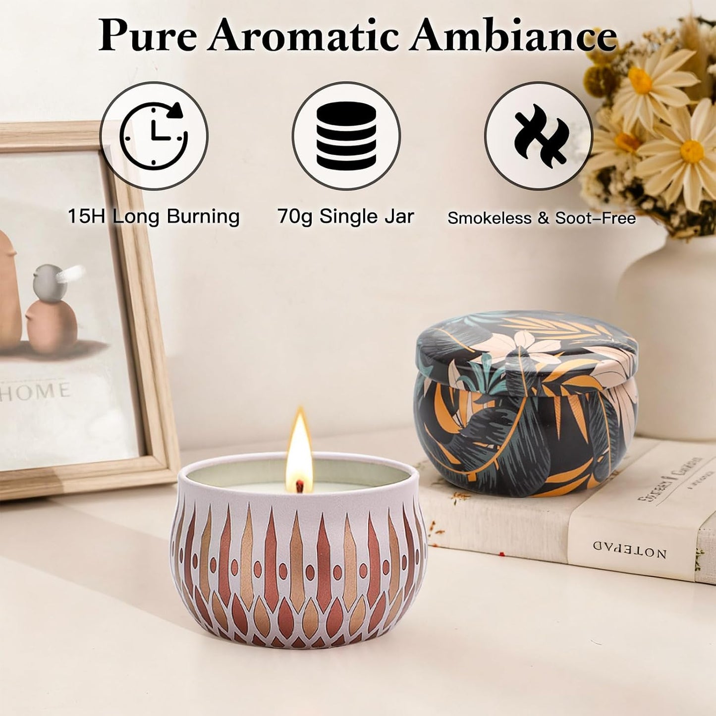 Scented Candles Gift Set, 12 Pack Soy Wax Candles for Home, 12 Scents, Aromatherapy Travel Tins with Gift Box for Women, Birthday, Housewarming, Relaxation
