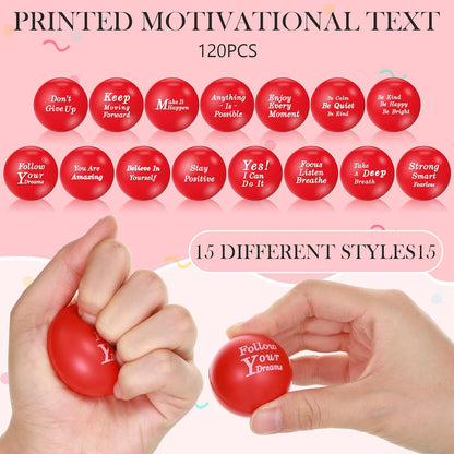 Poen 120 Pcs Motivational Foam Balls with Inspirational Quotes