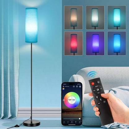 FRIDEKO HOME Floor Lamp, 9W 800LM Color Changing Smart Bulb, Beige Shade