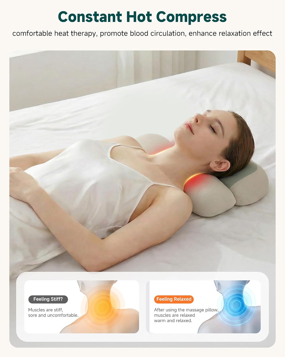 Snailax Cordless Neck Massager Pillow with Heat, Air Compression Stretcher
