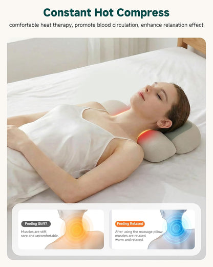 Snailax Cordless Neck Massager Pillow with Heat, Air Compression Stretcher