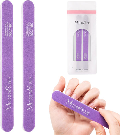 MelodySusie 16Pcs Professional Nail Buffer Kit,Nail Files and Buffers,Nail Buffer Block,Nail Brush, Nail File Buffers Kit for Natural Nails,DIY,Home Use,Salon（100/180 Grit）