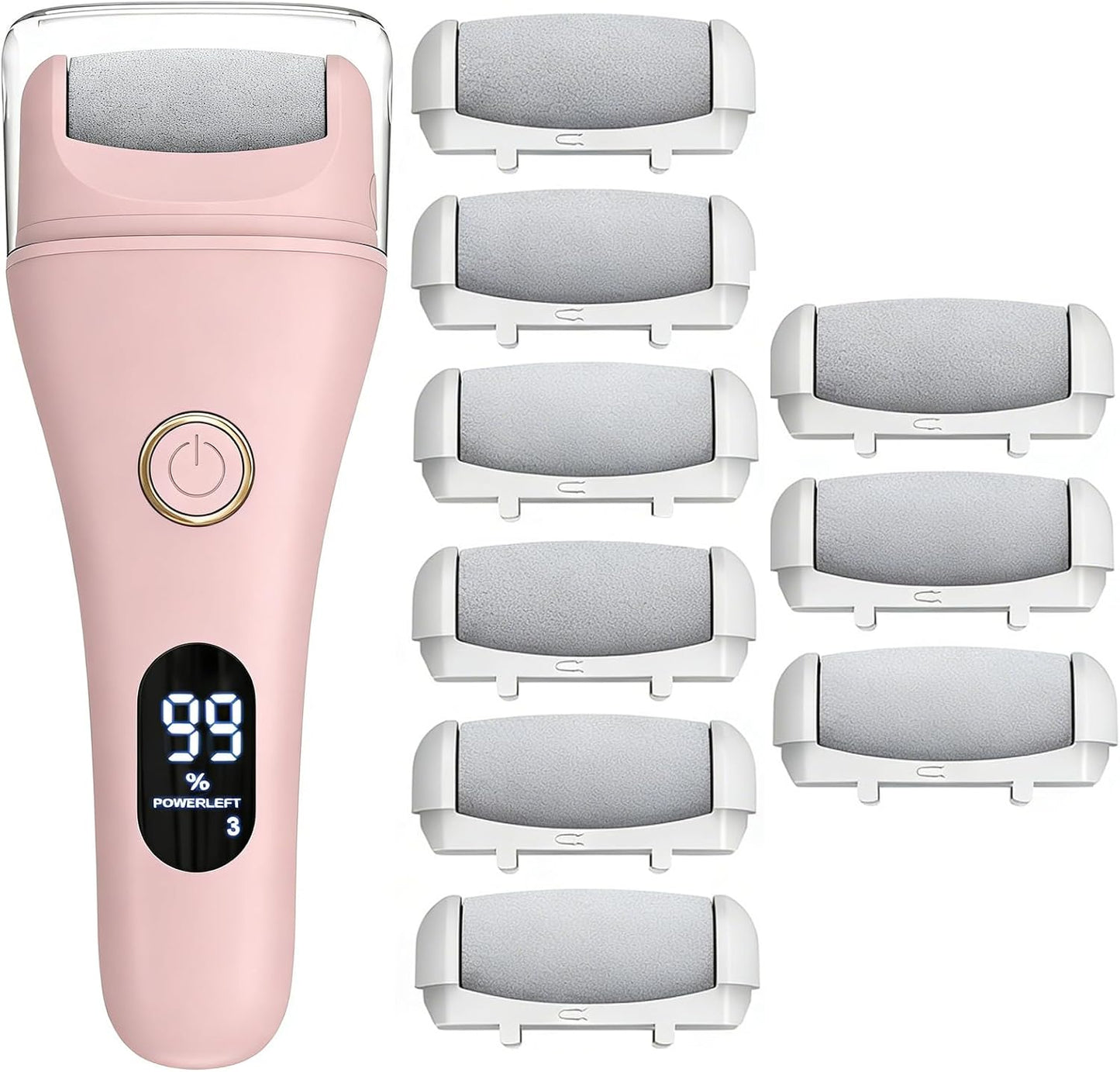 Electric Foot File Callus Remover for Feet - 6pcs Larger Grinding Head&3Speed, Pedicure Kit Foot Scrubber Deadskin Callus Remover, Foot Care Kit Pedicure Tools for Dead Skin Callus Hardskin Dry Cracks