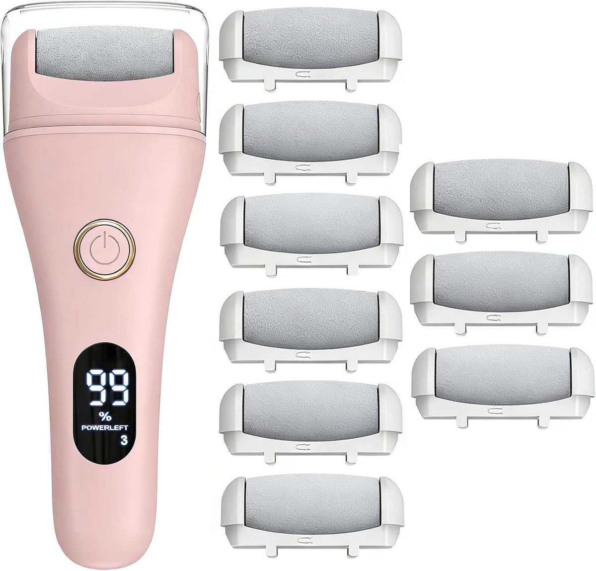 Electric Foot File Callus Remover for Feet - 6pcs Larger Grinding Head&3Speed, Pedicure Kit Foot Scrubber Deadskin Callus Remover, Foot Care Kit Pedicure Tools for Dead Skin Callus Hardskin Dry Cracks