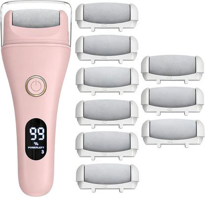 Electric Foot File Callus Remover for Feet - 6pcs Larger Grinding Head&3Speed, Pedicure Kit Foot Scrubber Deadskin Callus Remover, Foot Care Kit Pedicure Tools for Dead Skin Callus Hardskin Dry Cracks
